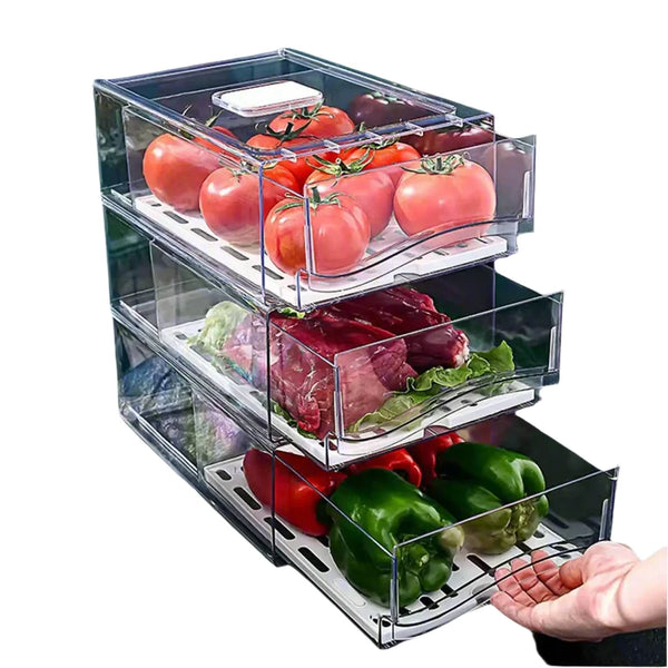 Stackable Drawer Refrigerator Organizer - My Place Organized