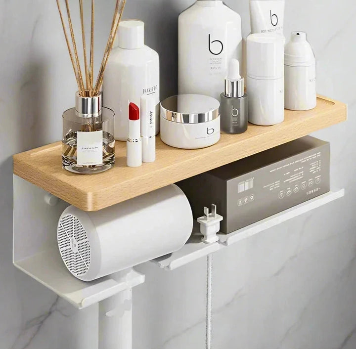 Wall Mounted Hair Dryer Stand Organizer - My Place Organized