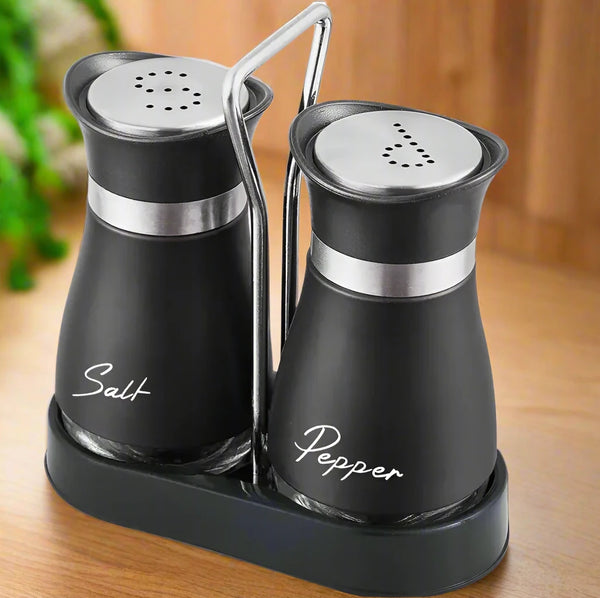 Stylish Salt and Pepper Shakers Set - Glass Dispenser