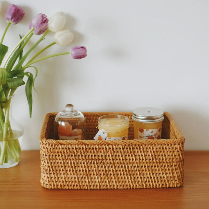 Rattan Storage Basket Organizer 3 Sizes - My Place Organized